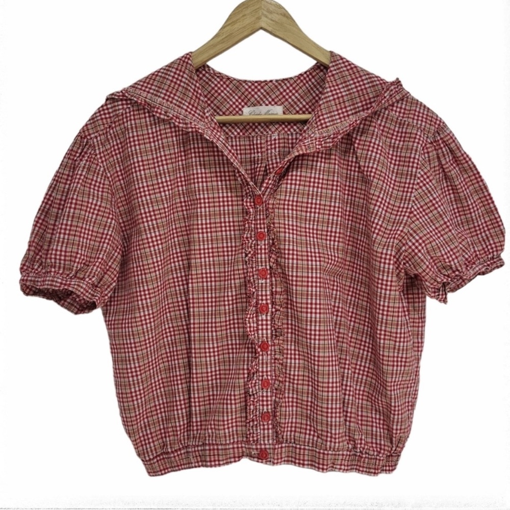 Red Checkered Women's Top